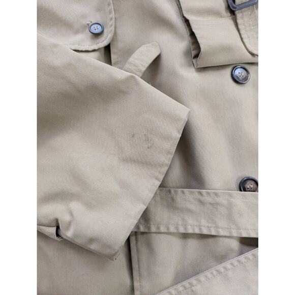 Vintage Arnie Men’s Trench Coat 52 Tall – Tan, Belted, Faux Fur Liner - Picture 6 of 15